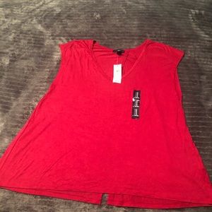 Red v-neck sleeveless top